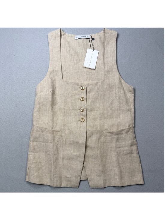 Faithfull the Brand Tops - Faithfull the Brand Maya linen vest top, natural 4 $159